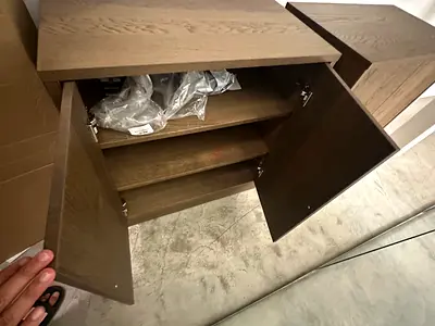 Wooden Storage Coffee Table with Lift-Top Compartments - Good Condition