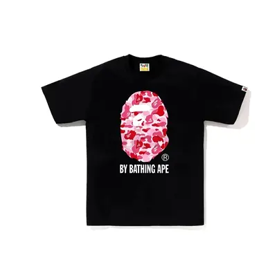 BAPE By Bathing Ape Black T-Shirt with Pink Camo Ape Head -all sizes available