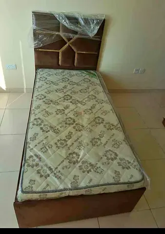 BRAND NEW SINGLE VELVET BED WITH MATTRESS AVAILABLE