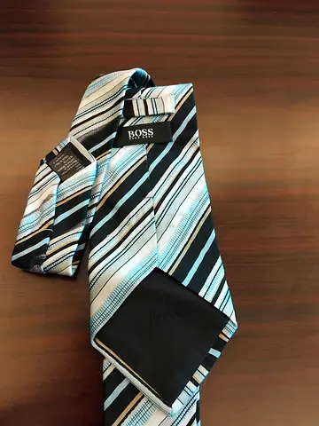 Boee,Silk and Cotton Blend Striped Men's Tie Made in Italy