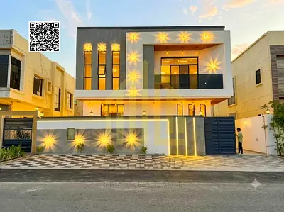 Luxury villa - 3 floors - registration fees included - in a good location - close to all services - excellent finishing - the best in Ajman