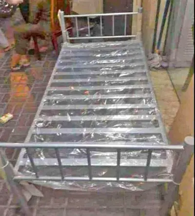 🛏️ Strong Silver Metal Single Bed for Sale in Dubai