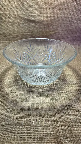 Clear Cut Glass Crystal Decorative Bowl