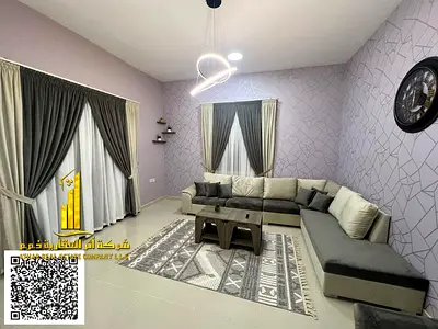 A luxurious, fully furnished "super deluxe" one-bedroom apartment (with living room) for monthly rent in Ajman ✔️ Bills and internet included ⚡📶