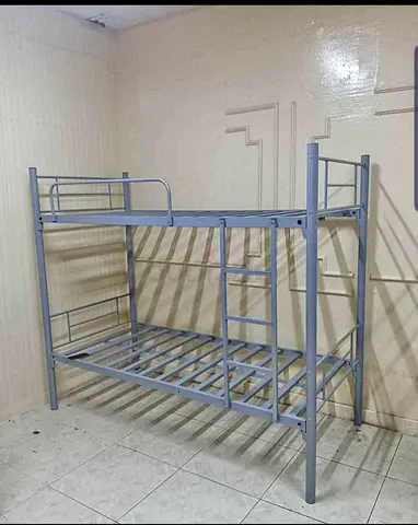 Metal Bunk Bed Frame - Sturdy Double Decker (Grey)