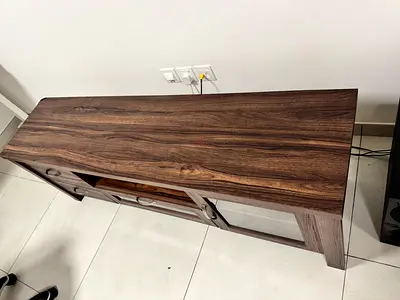Wooden TV Stand / Entertainment Unit - Dark Walnut Finish