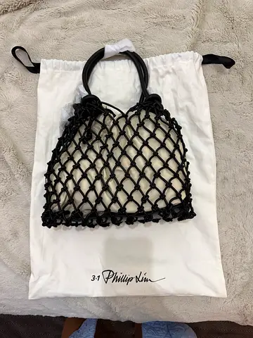 3.1 Philip Lim Handmade Black Macramé Bucket Bag with Inner Pouch - excellent  Condition
