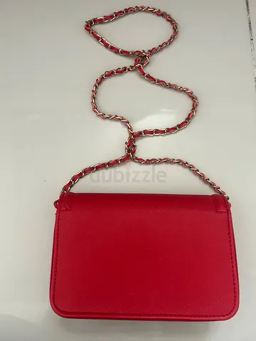 BEBE Small red crossbody chain bag