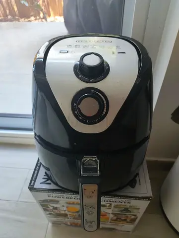 Used Black Tower-style Air Fryer - Compact Manual Controls