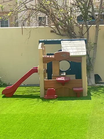Children's Outdoor Playhouse with Slide and Seats