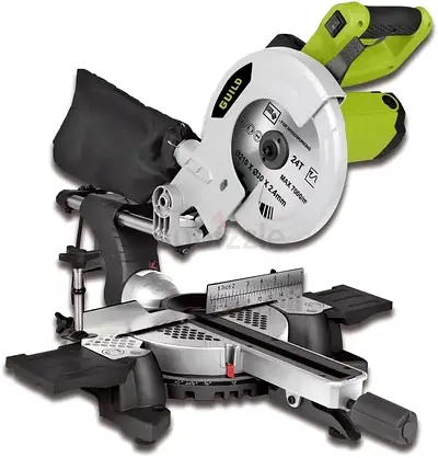 Guild 210nm Sliding Mitre Saw with Laser 1700W 60-Tooth Blade, 45° Bevel