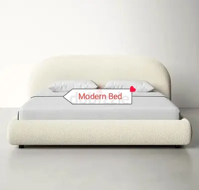 Brand New Luxury Fabric Bed King Size With Spring Mattress - Factory Price