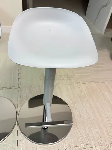 Set of 2 modern IKEA gray bar stools with chrome base