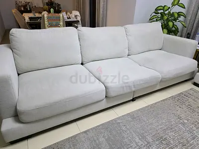 Light color 2× 3-seater sofa in good condition