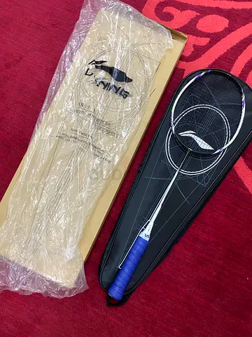 Li-Ning Halbertec Motor 5U Badminton Racket with Cover/Box - Used, 5 to 6 Time (New Condition )