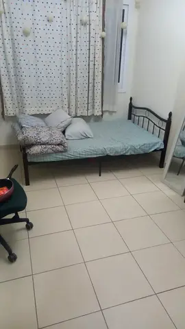 Single metal frame bed with mattress and bedding - good condition