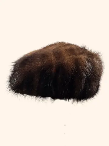 Luxury Swedish Dark Mink Fur Hat | Genuine Vintage Scandinavian Fur