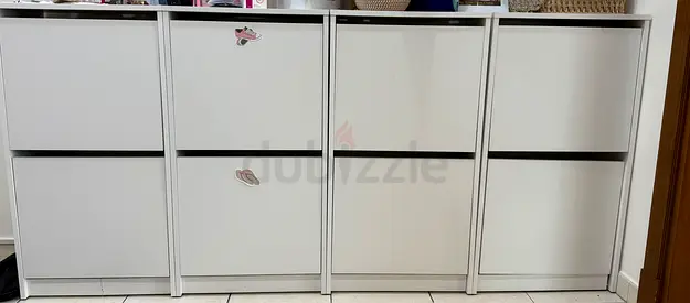White 4-Unit Slim Shoe Cabinet / Storage Organizer ikea
