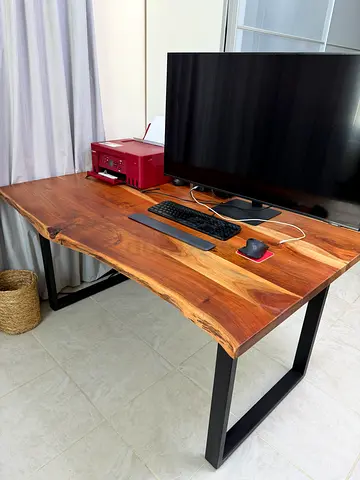 Office desk solid wood live edge