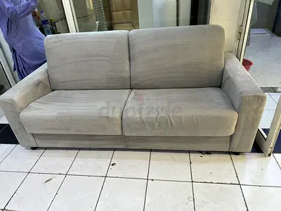 Comfortable 2 Seater Grey Fabric Sofa bed