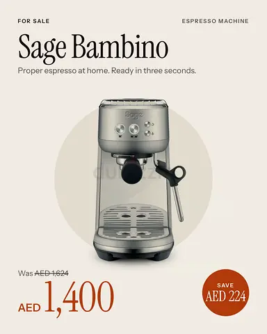 Sage Bambino Espresso Machine - Perfect Condition, Single Boiler Compact
