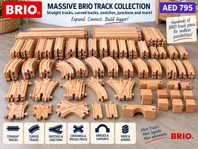 Massive Genuine BRIO Wooden Track Collection – 250–300+ Pieces