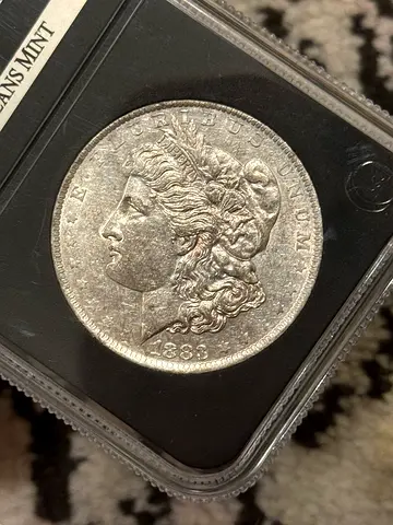1883 Morgan Silver Dollar - Vintage US Coin in Plastic Case