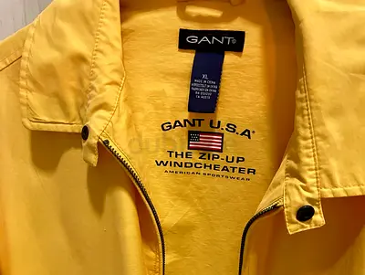 GANT USA The Zip-Up Windcheater Jacket - Yellow, XL