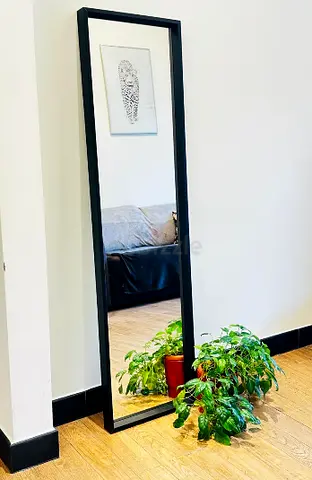 Full-Length Black Framed Floor Mirror - Leaning Wall Mirror