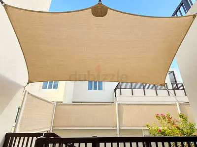 Beige Outdoor Shade Sail Canopy - Good Condition