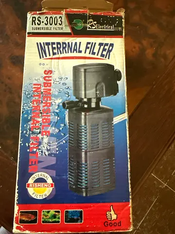 Aquarium water filter internal