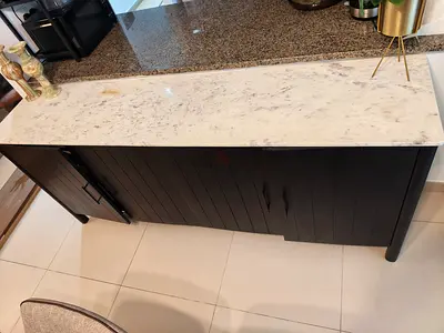 Stunning Black Cabinet with White Marble Top