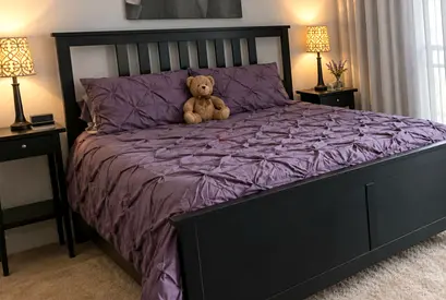 Pure Wood Hemnes king Bed set.