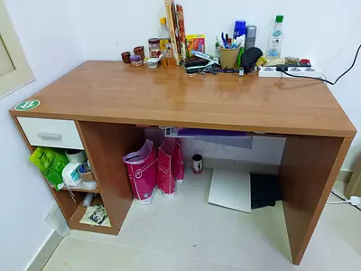Used wooden study/computer desk with small drawer - good condition