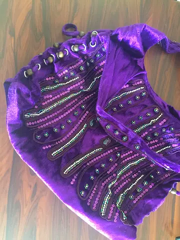 Purple velvet sequin embellished hobo bag
