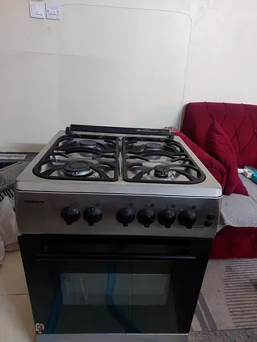 Used gas cooker with oven - 4 burner stainless steel