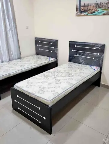 🛏️ Heavy Duty MDF Wood Single Bed with Mattress for Sale