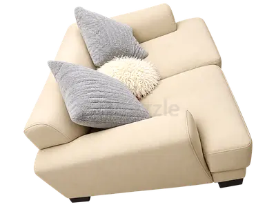 Beige 2-seater Sofa Chaise with Cushions - Good Condition