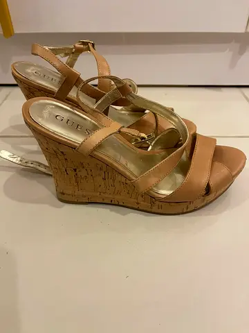 Guess beige wedge high heel sandals - Size 37.5 EU