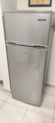 Geepas Double-Door Refrigerator - Silver, Good Working Condition