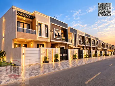 Villa for sale in Ajman, Al Zahiyah area. 4 master bedrooms, living room, majlis, maid's room. Freehold ownership for all nationalities. Bank financin