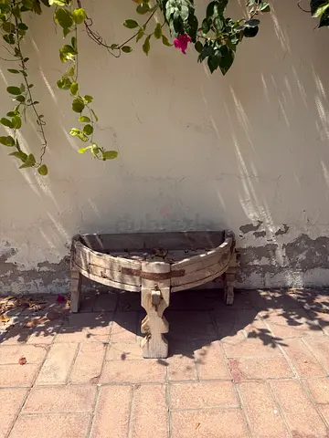 Antique wood fireplace garden wood table holder