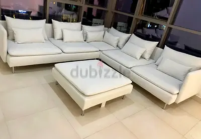Without ottoman IKEA Sodhremn L Shape Sofa Beige