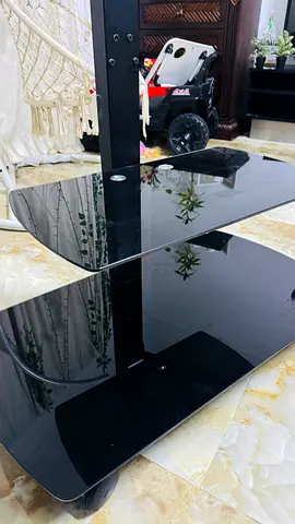 Modern Glass TV Stand with Mount and Shelves