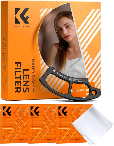 K&F CONCEPT 100mm Handheld Spiral Halo Filter Special Effect Lens Filter, K9 Optical Glass Come with