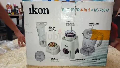 Ikon 4-in-1 Blender IK-7607A with Grinder & Sport Jar - Used
