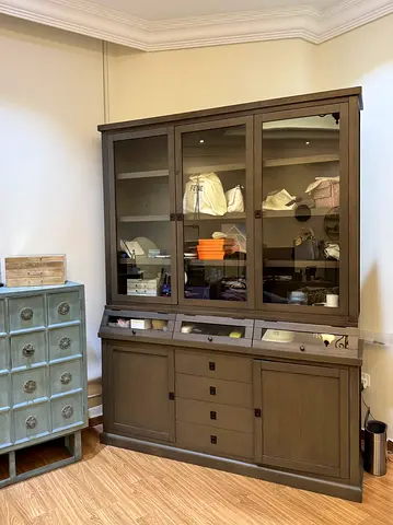 THE ONE FUSION sectional vitrine display cabinet shelf bookshelf bookcase wood H228 W186 D47 cm