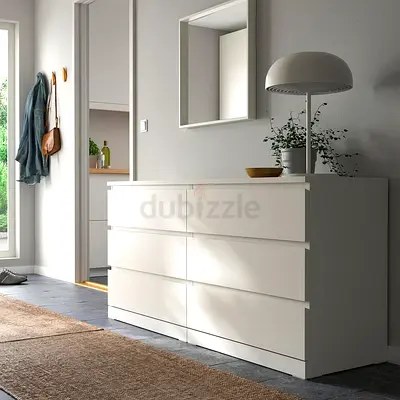 MALM Chest of 6 drawers, white, 160x78 cm (63×30 3/4 ").