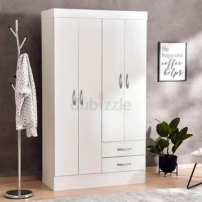 White 4 Door Spacious Wardrobe - Excellent Condition