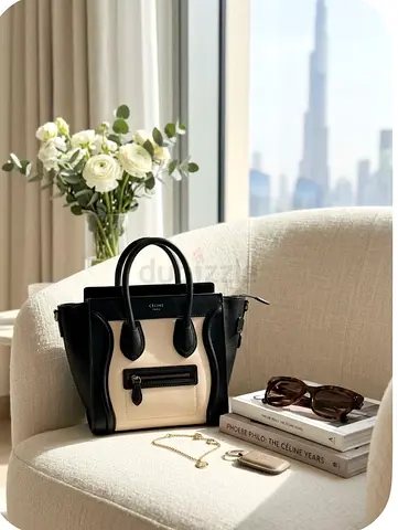 Céline Luggage Nano (Bicolor Black  Cream)